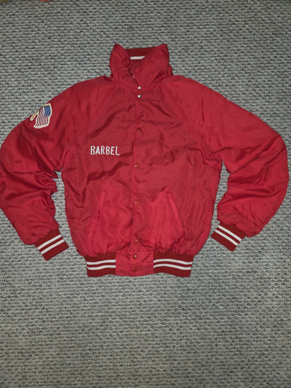Mens Red Racing Team Bomber Jacket - Picture 2 of 6